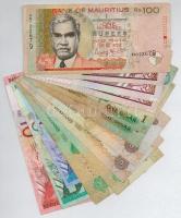 Vegyes: 13db-os malajziai, jordániai, mauritiusi és Egyesült Arab Emirátusok béli bankjegy tétel T:I...