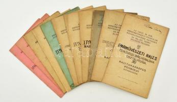 1913-1919 Az Országos Képzőművészeti Főiskolák növendékeinek névsora (rajztanárképző főiskolai növendékek), több helyen Dörre Tivadar aláírásával, 11 db