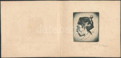 Bajor Ágost (1892-1958): 2 db rézkarc, papír, jelzett a karcon, 10x12 és 7x6 cm