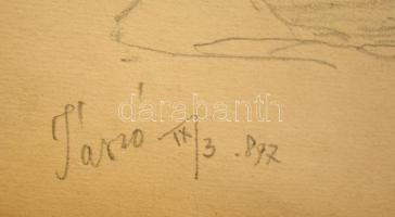 Dörre Tivadar (1858-1932): Látképek. Ceruza, papír, jelzés nélkül, 2 db, 29x23 cm