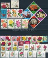 1945-1996 Virág motívum 6 klf sor + 12 klf önálló érték 2 db stecklapon, 1945-1996 Flower 6 sets + 12 stamps