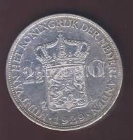 Hollandia 1929. 2 1/2G Ag "Wilhelmina" T:2/3
