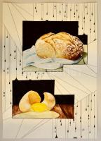 Kun Sarolta (1990-): Rutin. Vegyes technika, papír, jelzett, 50×36 cm