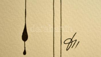 Kun Sarolta (1990-): Rutin. Vegyes technika, papír, jelzett, 50×36 cm