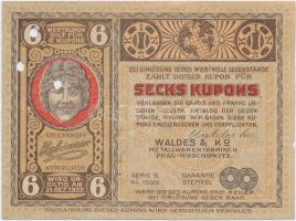 Prága 1922. Koh-i-noor gombgyár kupon, lyukasztott T:III Prague 1922. Koh-i-noor buttonfactory coupon, perforated C:F