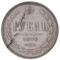Orosz Birodalom 1878. 1R Ag II. Sándor (20,59g) T:2 kis patina / Russian Empire 1878. 1 Ruble Ag Alexander II (20,59g) C:XF small patina Krause Y#25