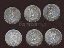 Hollandia 1955-66. 1G Ag (6x) klf évszámokkal T:2,2/3