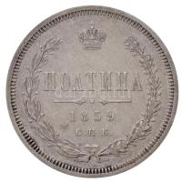 Orosz Birodalom 1859. Poltina (1/2R) Ag II. Sándor (10,27g) T:2 / Russian Empire 1859. Poltina (1/2 Ruble) Ag Alexander II (10,27g) C:XF Krause Y#24