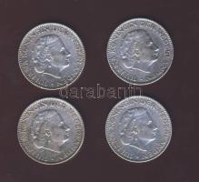 Hollandia 1955-56. 1G Ag (4x) 2 klf évszámmal T:2,2/3