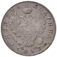 Orosz Birodalom 1819. Poltina (1/2R) Ag "I. Sándor" (10,35g) T:2 ki. / Russian Empire 1819...
