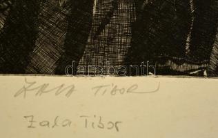 Zala Tibor (1920-2004): Lenin beszéde. Rézkarc, karton, jelzett, 29×39 cm