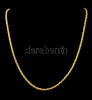 Ezüst(Ag) aranyozott csavart nyaklánc, jelzett, h: 44 cm, nettó: 11,1 g