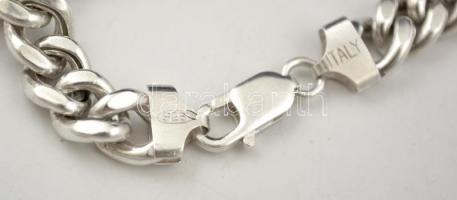 Ezüst(Ag) masszív pancer karkötő, jelzett, h: 21,5 cm, nettó: 17,6 g