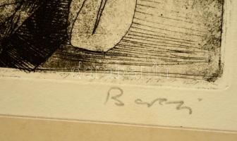 Barczi Pál (1933-2003): Gyári- munkásezredek a miskolci csatában. Rézkarc, papír, jelzett, 20×29 cm