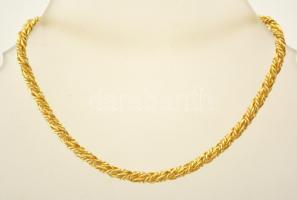 Ezüst(Ag) aranyozott csavart karkötő, jelzett, h: 17,5 cm, nettó: 4,3 g