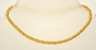 Ezüst(Ag) aranyozott csavart karkötő, jelzett, h: 17,5 cm, nettó: 4,5 g