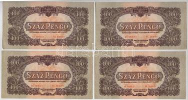 Vegyes 9db-os pengő tétel benne: 1944. "A Vöröshadsereg Parancsnoksága" 100P (4x), 1945. 1.000.000P (2x), 1946. 1.000.000.000P, 1946. 100.000MP, 1946. 100.000.000MP T:II