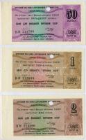 Szovjetunió 1979. 50k + 1R + 2R "Külkereskedelmi Bank" mindhárom lyukasztott T:I- kettőnél kis sarokhiány Soviet Union 1979. 50 Kopeks + 1 Ruble + 2 Ruble "Foreign Trade Bank" all three perforated C:AU two with small missing corners