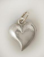 Ezüst(Ag) szív függő, jelzett, 1,8x1,3 cm, nettó: 1,1 g