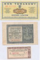 Lengyelország / Német megszállás 1941. 1Zl + Lengyelország / Devina tanúsítvány 1969. 10c + 1940. részvényhez tartozó 1db kupon 1Zl-ról T:III,III- Poland / German occupation 1941. 1 Zloty + Poland / Foreign Exchange Certificate 1969. 10 Cents + 1940. coupon about 1 Zloty C:F,VG
