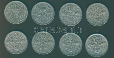 Nagy-Britannia 1941-1967. 6p (8x) klf évszámokkal, benne Ag T:2,3