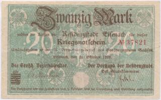 Német Birodalom / Eisenach 1918. 20M szükségpénz T:III German Empire / Eisenach 1918. 20 Mark necessity note C:F