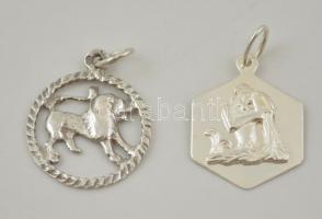 Ezüst(Ag) oroszlán és vízöntő függők, jelzettek, nettó: 1,8 g
