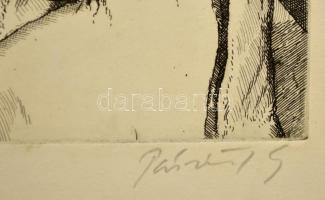 Pásztor Gábor (1933-2012): Lenin. Rézkarc, karton, jelzett, 29×39 cm