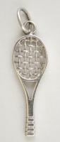 Ezüst(Ag) teniszütő függő, jelzett, 3,1x1 cm, nettó: 1,1 g