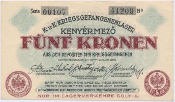 Kenyérmező / Hadifogolytábor 1916. január 15. 2K arab sorozat- és sorszámmal T:I-