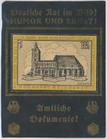 Németország / Weimari Köztársaság / Odera-Frankfurt ~1921. 1M szükségpénz kartonlapra ragasztva T:III Germany / Weimar Republic / Frankfurt an der Oder ~1921. 1 Mark necessity note glued to a cardboard C:F