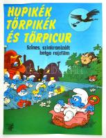 1988 Hupikék törpikék és Törpicur rajzfilm plakát, 77x57 cm