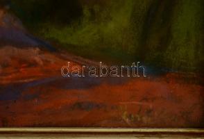 Rónai Géza (1886-1944): Erdei út. Pasztell, papír, jelzett, üvegezett keretben, 35×24 cm