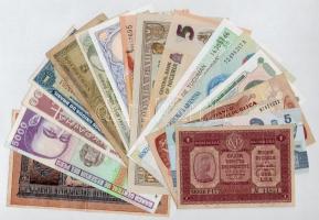 16db-os vegyes külföldi bankjegy tétel, közte Brazília, Guyana, Orosz Birodalom, Szerbia T:I-III 16pcs of various banknotes, including Brazil, Guyana, Russian Empire, Serbia C:UNC-F