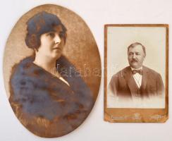 cca 1910-1930 4 db régi portréfotó, különféle műtermekből, különböző méretben