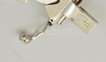 Ezüst(Ag) nagy fantáziaszemes karkötő, jelzett, h: 20,5 cm, nettó: 19,9 g