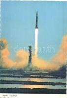 8 db MODERN főleg megíratlan, űrhajózással kapcsolatos képeslap; holdra szállás, szovjet űrhajósok, ...