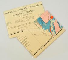 1929 Geological and Tectonical Map of the County of Hunyad and Its Environments, 1:200000, 2 térképlap, különböző méretben