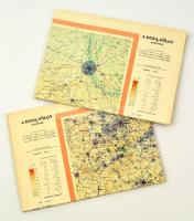 1947 A Duna-völgy és környéke, 1:1000000, Magyar Földrajzi Intézet, 2 db térképszelvény
