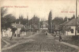 Marcali, Vár utca részlet, üzlet, Mizsur Ádám kiadása (EK)