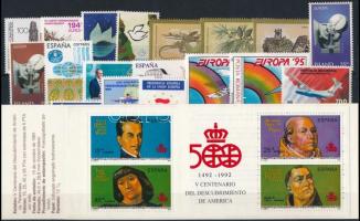 1991-1995 5 sets + 8 stamps + 1 stamp-booklet, 1991-1995 5 klf sor + 8 klf önálló érték + 1 bélyegfüzet