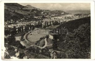 Szilágysomlyó, Simleu Silvaniei; látkép a vasútállomással / panorama view with railway station (kopott sarok / worn corner)