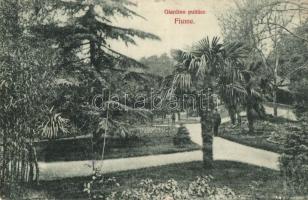 Fiume, Calle del Volto, Giardino publico, Ponte di Susak - 3 db RÉGI városképes lap / 3 pre-1945 town-view postcards, bridge, garden, street view