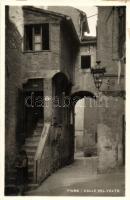 Fiume, Calle del Volto, Giardino publico, Ponte di Susak - 3 db RÉGI városképes lap / 3 pre-1945 tow...
