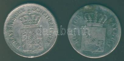 Német Államok/Bajorország 1843. 1Kr Ag T:2-/3 + 1862. 1Kr Ag T:2-