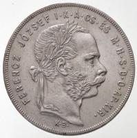1875KB 1Ft Ag "Ferenc József / Középcímer" Körmöcbánya (12,36g) T:2 / Hungary 1875KB 1 Forint Ag "Franz Joseph" Kremnitz (12,36g) C:XF  Unger III.: 1464.a, Huszár: 2138., Adamo M15