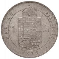 1879KB 1Ft Ag "Ferenc József / Középcímer" Körmöcbánya (12,36g) T:2 kis ph. / Hungary 1879...