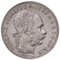 1884KB 1Ft Ag "Ferenc József / Fiume címer" Körmöcbánya (12,37g) T:1- / Hungary 1884KB 1 Forint Ag "Franz Joseph" Kremnitz (12,37g) C:AU Adamo M15