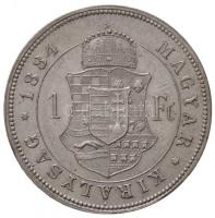 1884KB 1Ft Ag "Ferenc József / Fiume címer" Körmöcbánya (12,37g) T:1- / Hungary 1884KB 1 F...