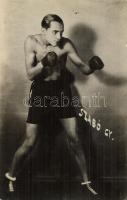 1930 Szabó Gy., ökölvívó, saját kezűleg aláírt fotólap / Hungarian boxer, signed photo (EK)